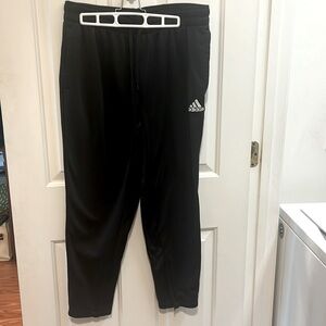 Men’s ADIDAS Fleece Pants Black with Pockets and Ankle Zippers size Large